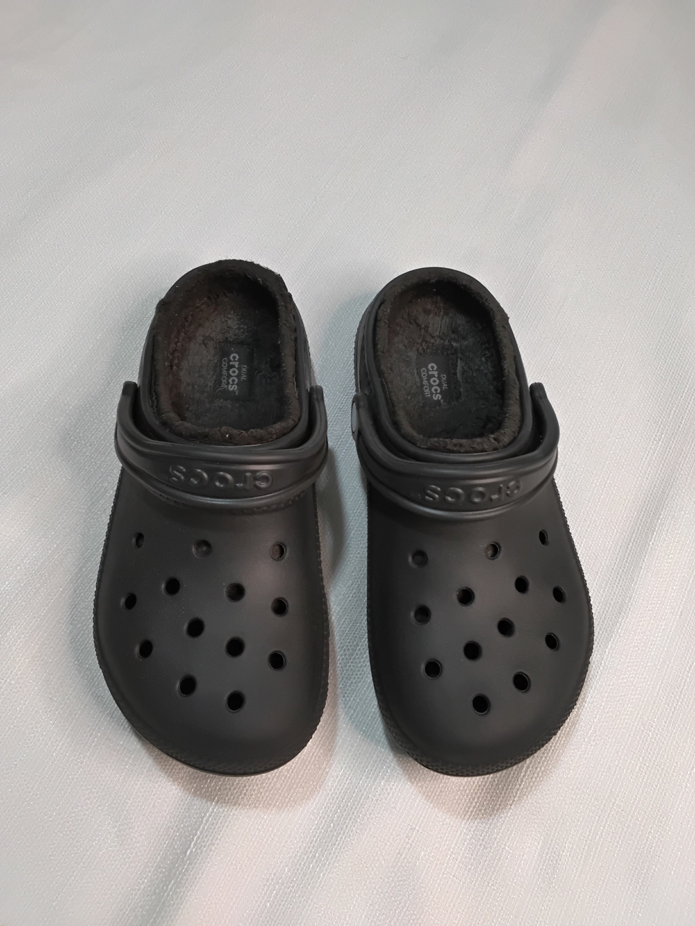 CROCS Classic Fuzz-Lined Clog - Black Unisex M-6 W-8